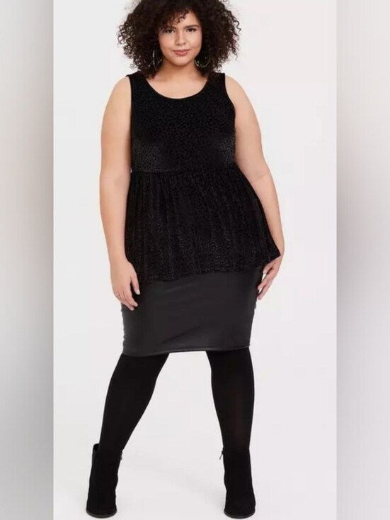 torrid Tops - Velvet Burnout Peplum Top